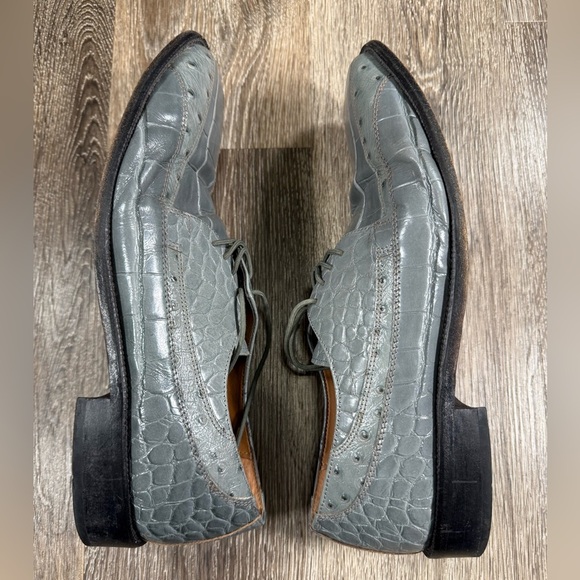 Stacy Adam’s Grey Alligator Print Leather Men’s Shoe Size 9.5 - Picture 4 of 6